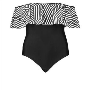 Plus Emma Bardot Aztec Print Swimsuit